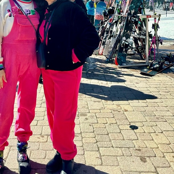 Women's Pink Hooded Jumpsuit - Picture 2 of 2